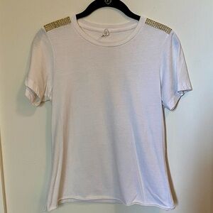 White Embellished Shoulder Top